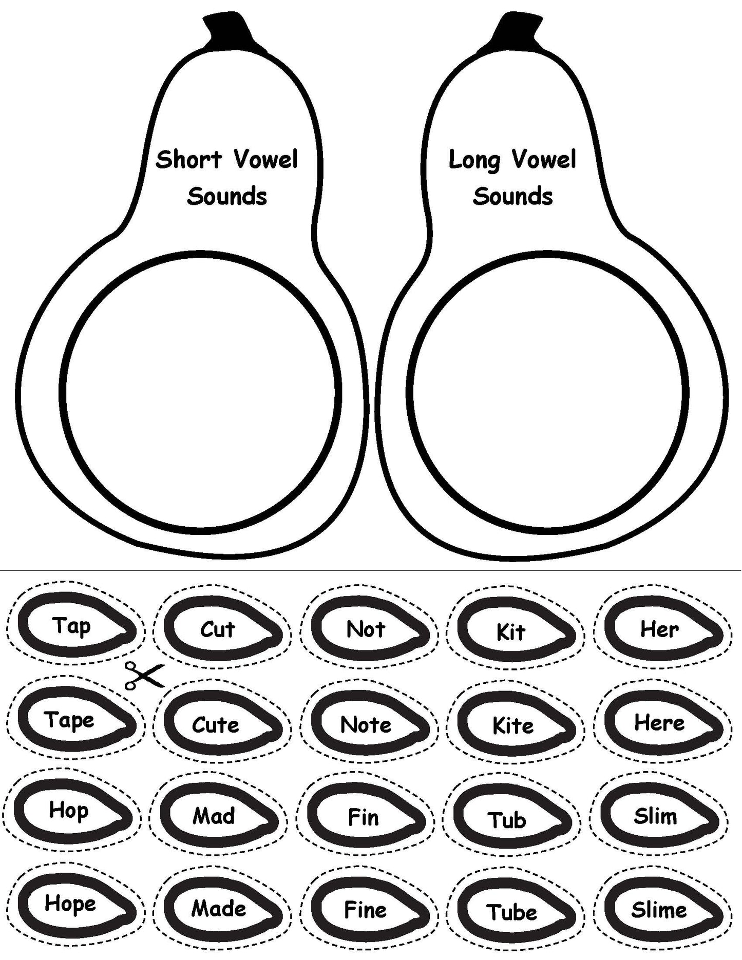 Squash themed literacy game