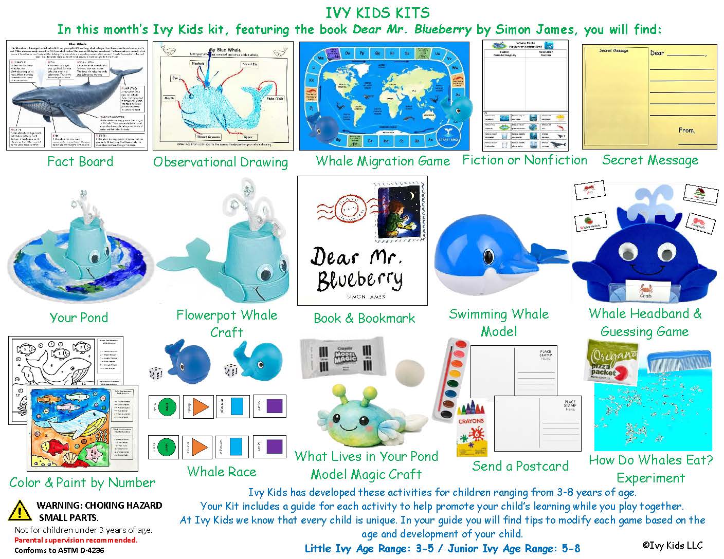 Whale themed STEM activities for kids connected to the book Dear Mr. Blueberry