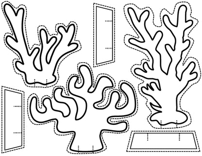 Paper stand-up coral reef art activity 