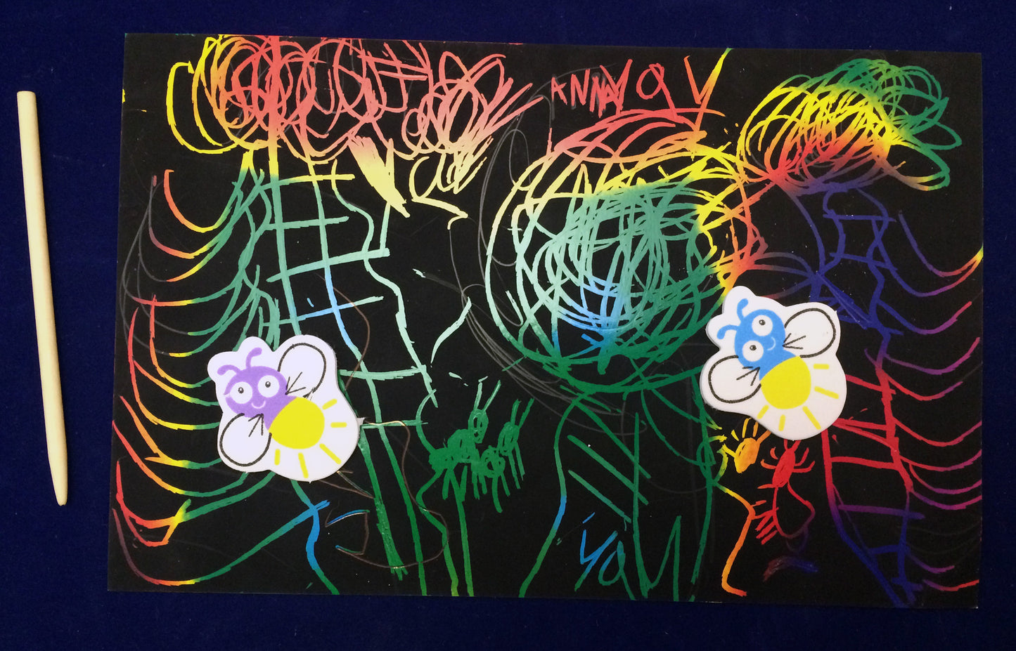 Art Activity Night Sky Scratch Art- Inspired by The Very Lonely Firefly by Eric Carle