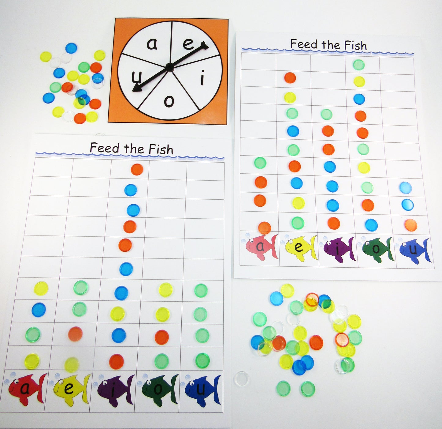 Feed the Fish - Vowel Race: Literacy activity inspired by by A Fish Out of Water by Helen Palmer
