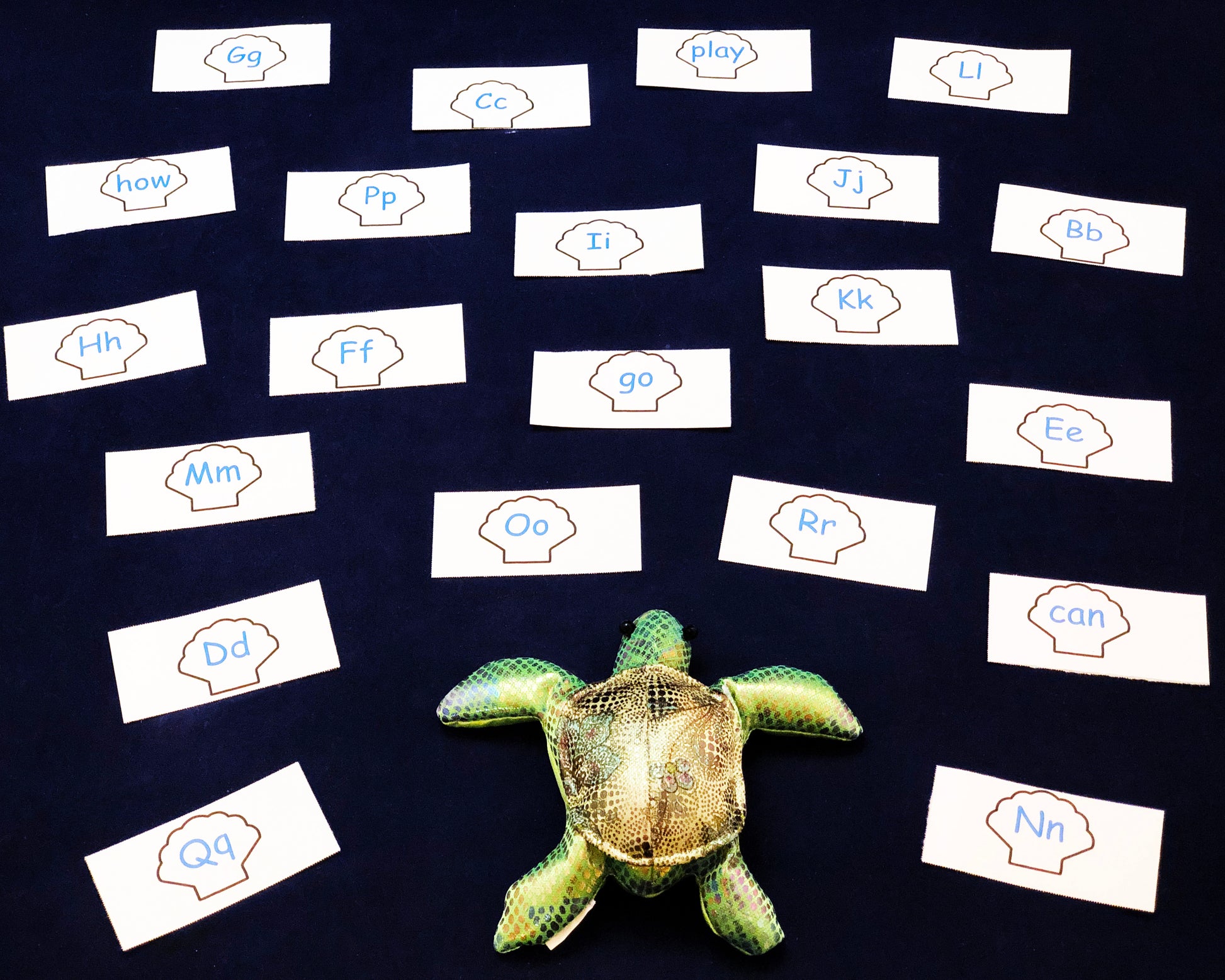 Literacy game with sea turtle