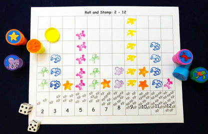 Using stamps for math games