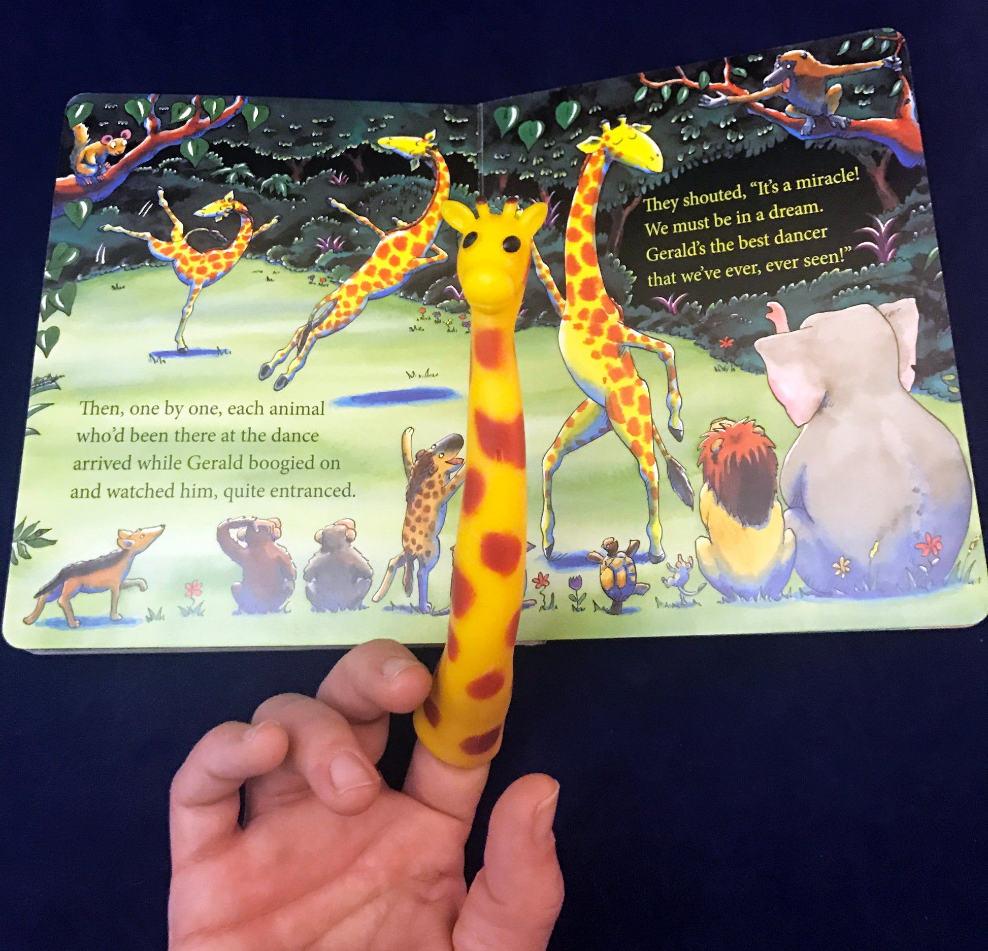 Giraffe finger puppet to go along with Giraffes Can't Dance