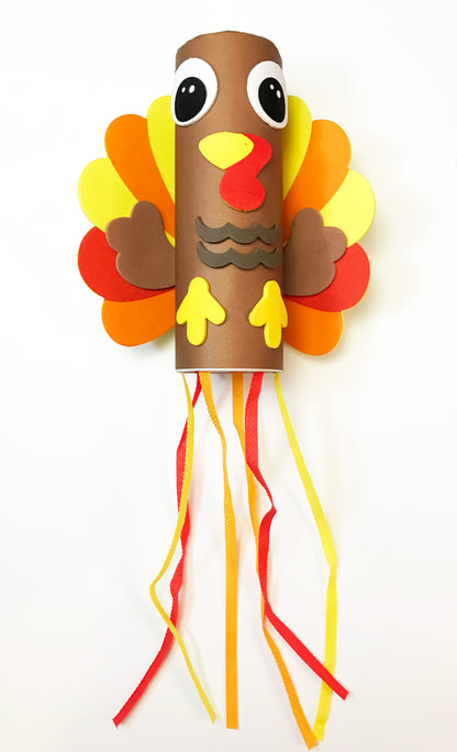 Making a turkey wind sock art project