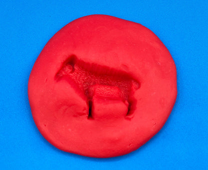 animal impression in playdough