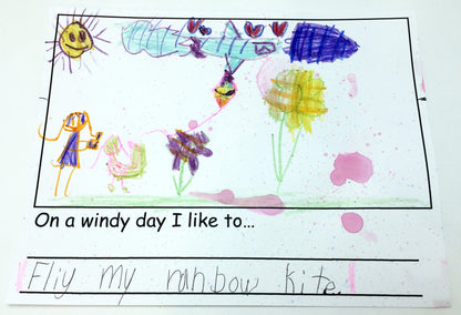 On a Wind Day..., literacy and language arts activity to go along with May's Ivy Kids kit featuring the book The Wind Blew by Pat Hutchins. 