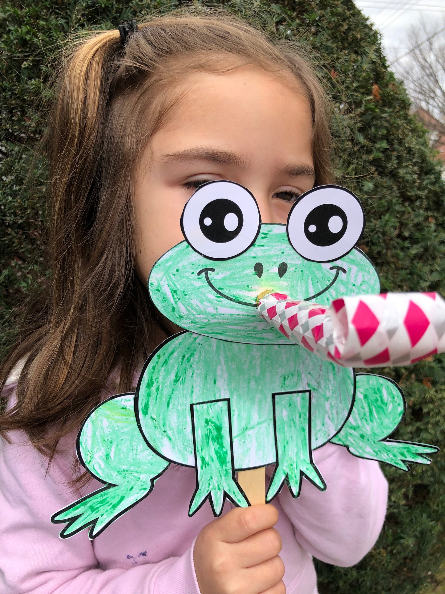 frog puppet with darting tongue kids craft