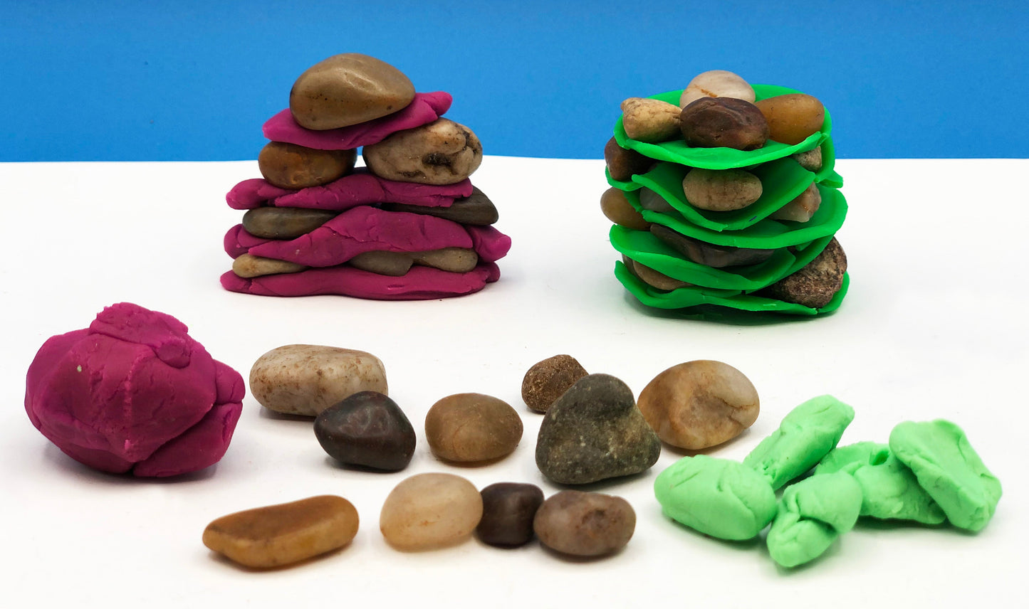 Building with rocks kids activity STEM