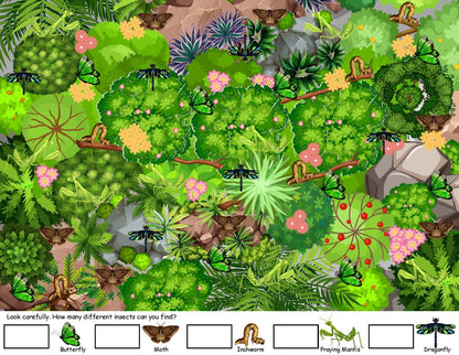hiding insects game I spy insects