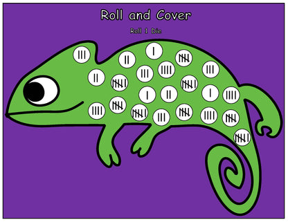 Roll and Cover Chameleon Game