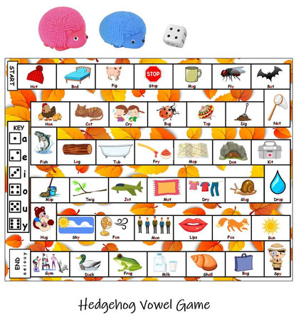 Hedgehog vowel board game