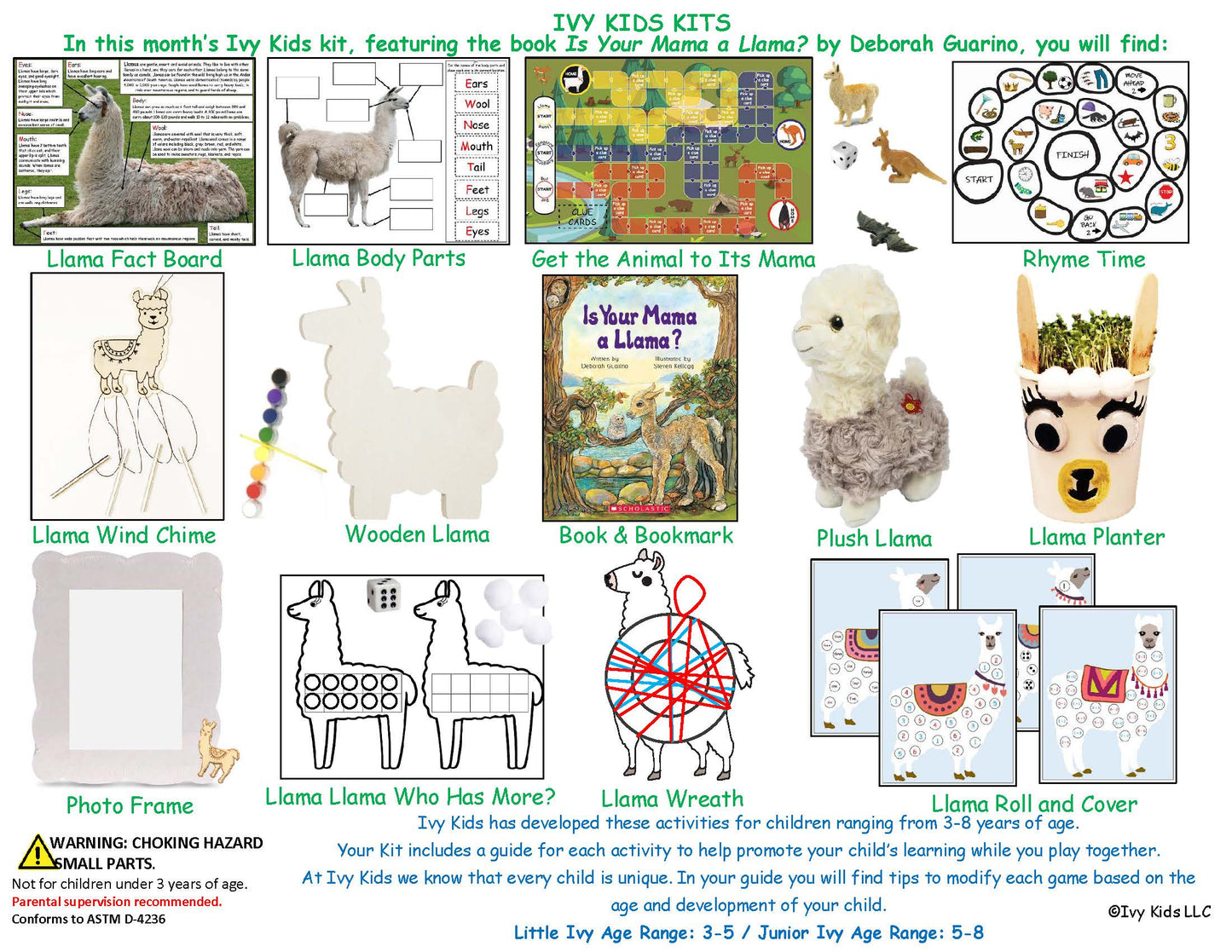 Llama themed activities for kids based on Is Your Mama a Llama?