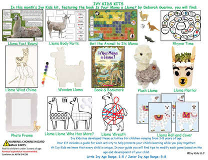 Llama themed activities for kids based on Is Your Mama a Llama?